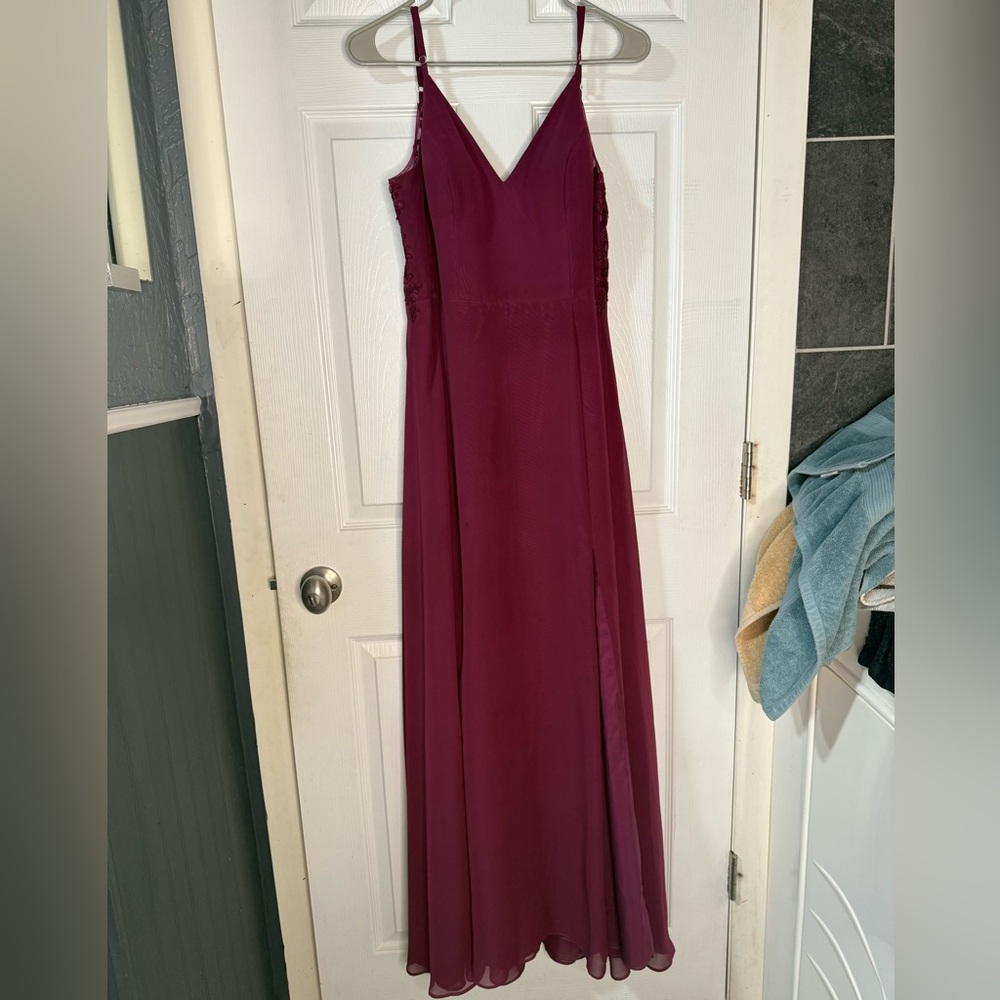 Azazie Lena Wine Maxi Dress (Mulberry)